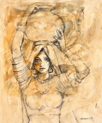 Moazzam Ali, 20 x 24 Inch, Watercolor on Paper, Figurative Painting, AC-MOZ-110
